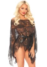 Abito Kaftano in pizzo nero - Leg Avenue