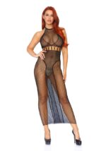 Abito lungo in rete nera schiena nuda - Leg Avenue