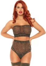 Completo top e panty in lurex - Leg Avenue