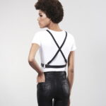 Harness nero intrecciato a V sul petto "Maze" by Bijoux Indiscrets - immagine 2