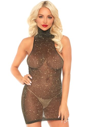 Minidress collo alto con lurex - Leg Avenue