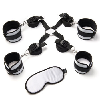 Kit-bondage-per-letto-con-manette-cavigliere-Hard-Limits-50-Sfumature-di-Grigio