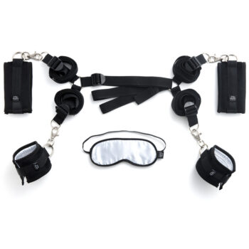 Kit-bondage-per-letto-con-manette-cavigliere-Hard-Limits-50-Sfumature-di-Grigio