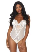 Body bianco in pizzo e mesh - Leg Avenue
