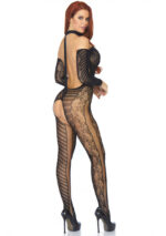 Bodystocking reversibile in pizzo nero 2 in 1 Leg Avenue