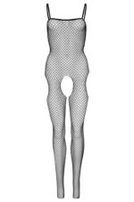 bodystocking a rete nero con aperture