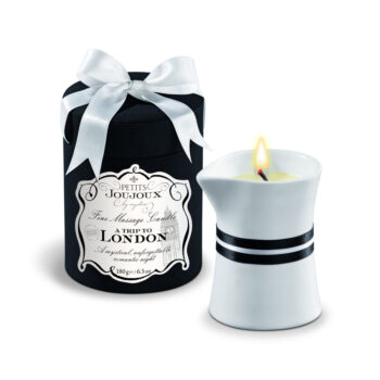 Candela da massaggio viaggio Londra rabarbaro ambra 190ml