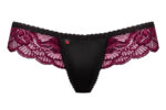 Tanga nero e porpora 842-THO-5 con pizzo - Obsessive