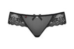 Tanga nero in pizzo e tulle 854-1 - Obsessive