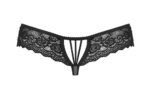 Tanga nero in pizzo e tulle 854-1 - Obsessive