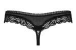 Tanga nero in raso con pizzo 846-THO-1 - Obsessive