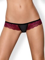 Tanga nero e porpora 842-THO-5 con pizzo Obsessive