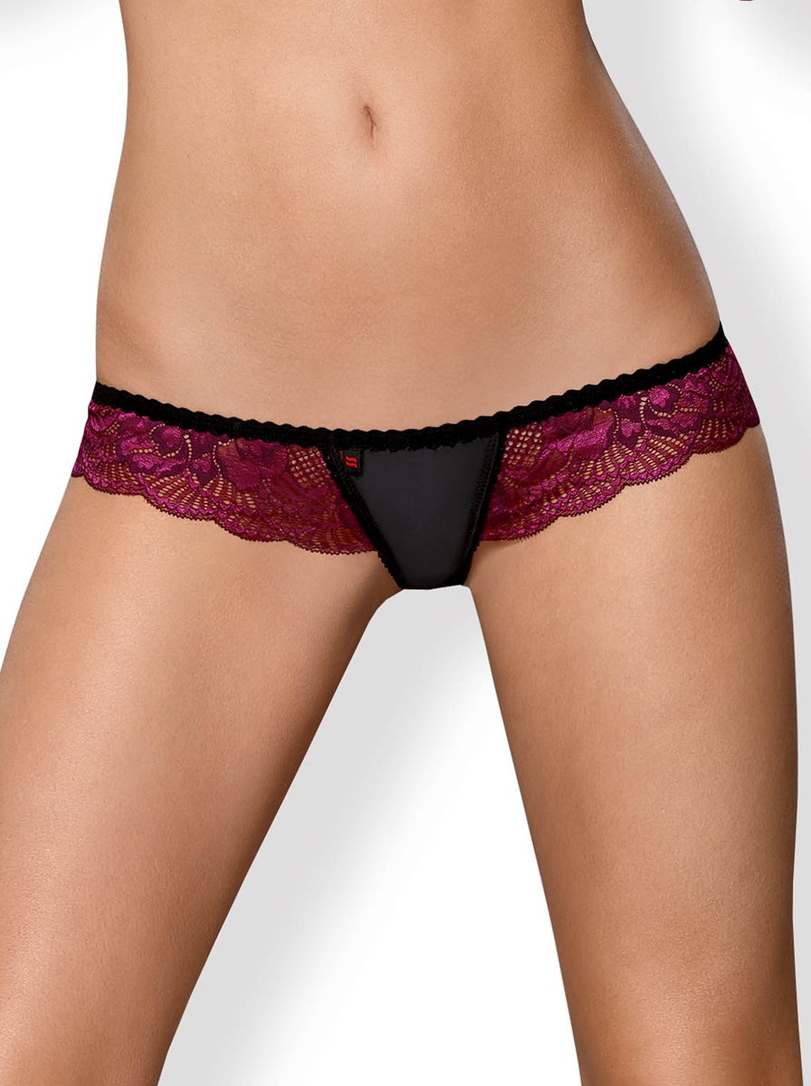 Tanga nero porpora 842-THO-5 con pizzo Obsessive (1) Tanga nero e porpora 842-THO-5 con pizzo Obsessive