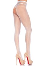 Sexy collant aperti bianchi a rete piccola - Leg Avenue