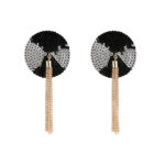 Copricapezzoli paillettes nere e nappe catenella Liferia Obsessive