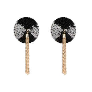 Copricapezzoli paillettes nere e nappe catenella Liferia Obsessive