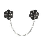 Copricapezzoli fiore nero borchie catenella A748 Obsessive