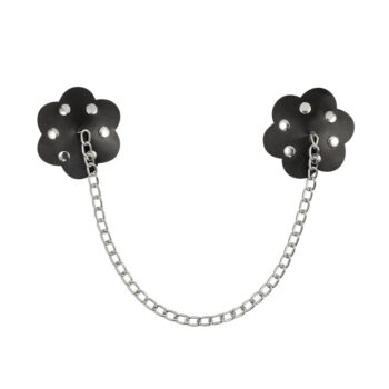 Copricapezzoli fiore nero borchie catenella A748 Obsessive