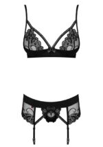 Wonderia intimo nero set 3 pezzi Obsessive