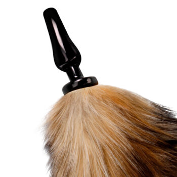 plug anale in silicone con coda di volpe in pelliccia sintetica