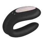 Vibratore nero bluetooth con telecomando e App per la coppia Satisfyer double joy