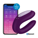 Vibratore bluetooth con telecomando e App Satisfyer double joy viola