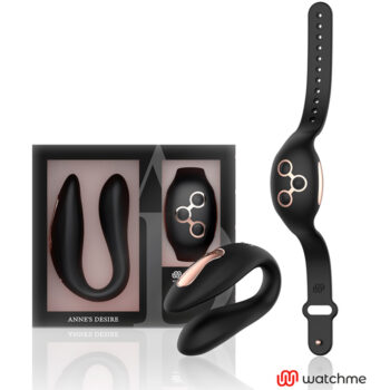 Vibratore nero con telecomando da polso per coppie - double joy - Anne's Desire