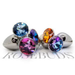 Butt plug anali acciaio pietra swarovsky rosebuds