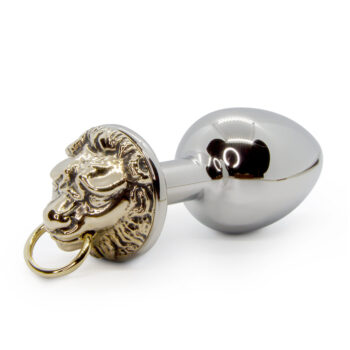 Plug anale - Anal plug acciaio con testa leone bronzo Rosebuds