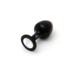 Plug Anale Small Nero in alluminio con cristallo aurora boreale Rosebuds