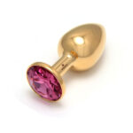 Anal plug acciaio placcato oro con swarovski rosa -Rosebuds