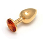 Anal plug anale acciaio placcato oro con swarovski Topaz -Rosebuds