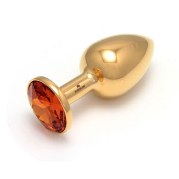 Anal plug anale acciaio placcato oro con swarovski Topaz -Rosebuds