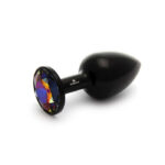 Anal plug nero alluminio anodizzato e pietra Swarovsky - volcano