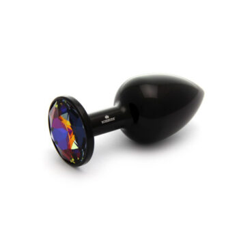 Anal plug nero alluminio anodizzato e pietra Swarovsky - volcano