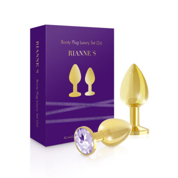 plug anali set 2 pezzi acciaio medico placcato oro - by riannes