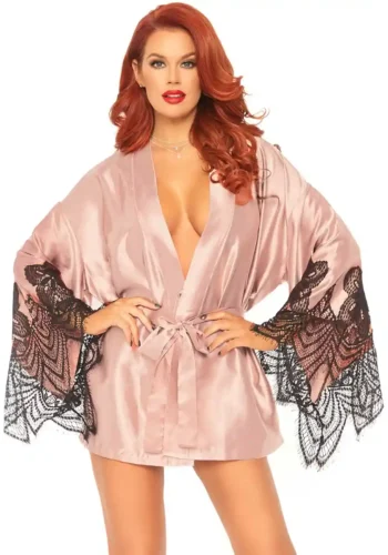 Abito da camera rosa chiaro maniche ampie Leg Avenue