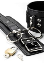 Manette bondage pelle nera Hancuffs Grey Velvet