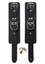 Manette BDSM pelle nere Hancuffs Grey Velvet