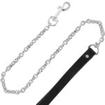 Collare in ecopelle nero con guinzaglio