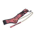 BDSM collare posturale damascato con guinzaglio (aperto)