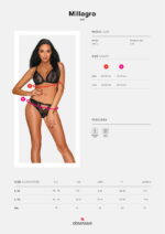 Completino intimo sexy Millagro Set Obsessive tabella taglie