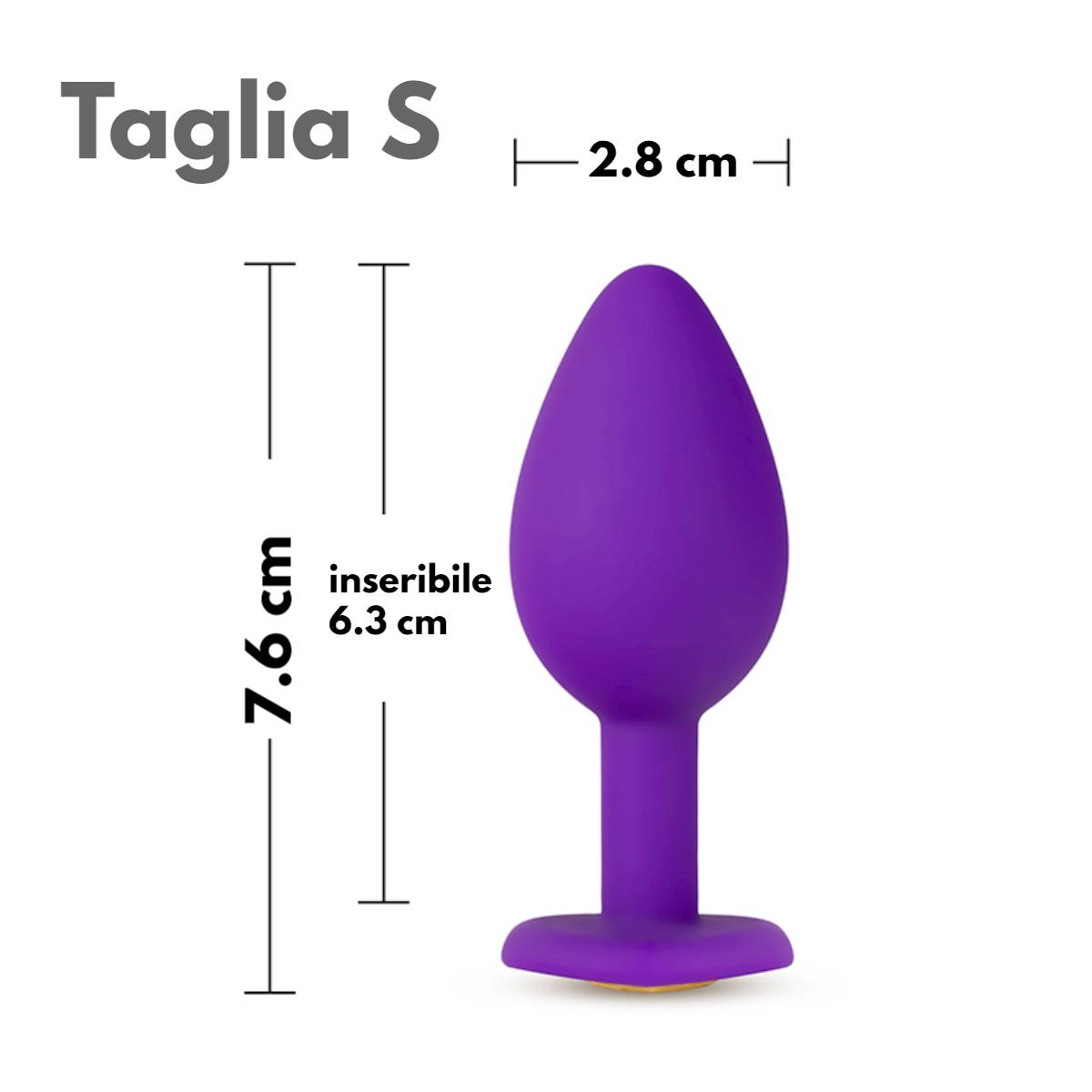 Misure taglia S Plug anale Temptasia in silicone con cuore dorato Blush