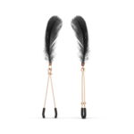 Pinze capezzoli con piuma nera del Set BDSM Nouveau Rosy Gold (solo prodotto)