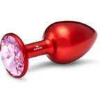 Plug Anale in alluminio rosso con cristallo rosa Swarovski | Rosebuds
