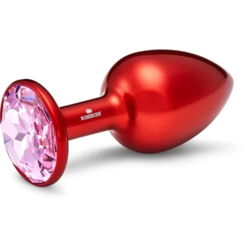Plug Anale in alluminio rosso con cristallo rosa Swarovski | Rosebuds