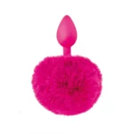 Plug anale in silicone con Pompon fucsia Sweet Caress