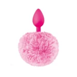 Plug anale in silicone con Pompon rosa Sweet Caress